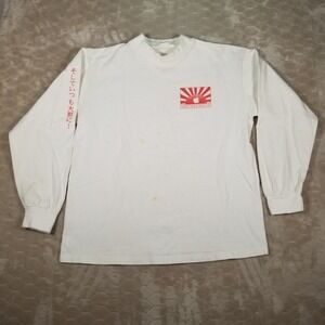 VTG 1993 Apple World Intro Tokyo Long Sleeve  Shirt Sz XL Anvil STAINED RARE